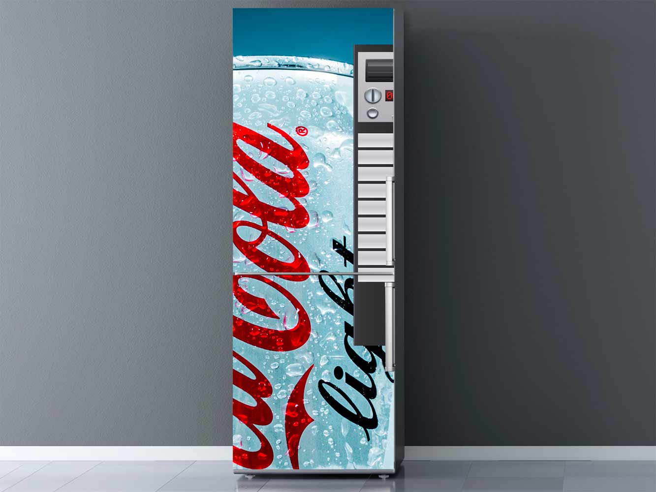 Vinilo Frigorífico Máquina Coca-Cola Azul  Carteles XXL - Impresión  carteleria publicitaria