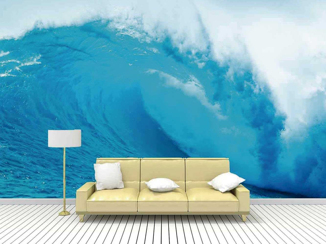 Papel pintado autoadhesivo para pared, papel pintado de pared con espuma de  mar profundo, color azul