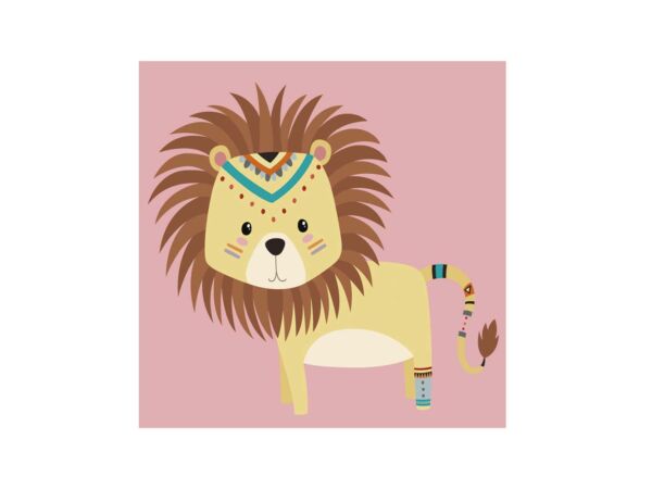 2 cuadros infantiles personalizables - Cara de león