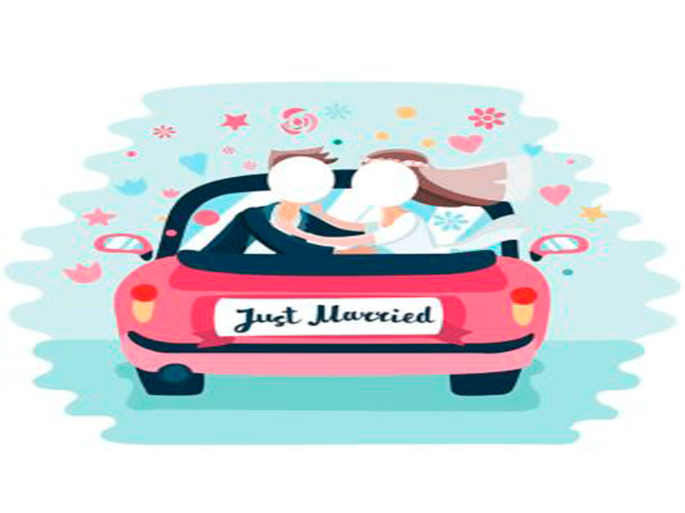 Vinilo para coche Just Married