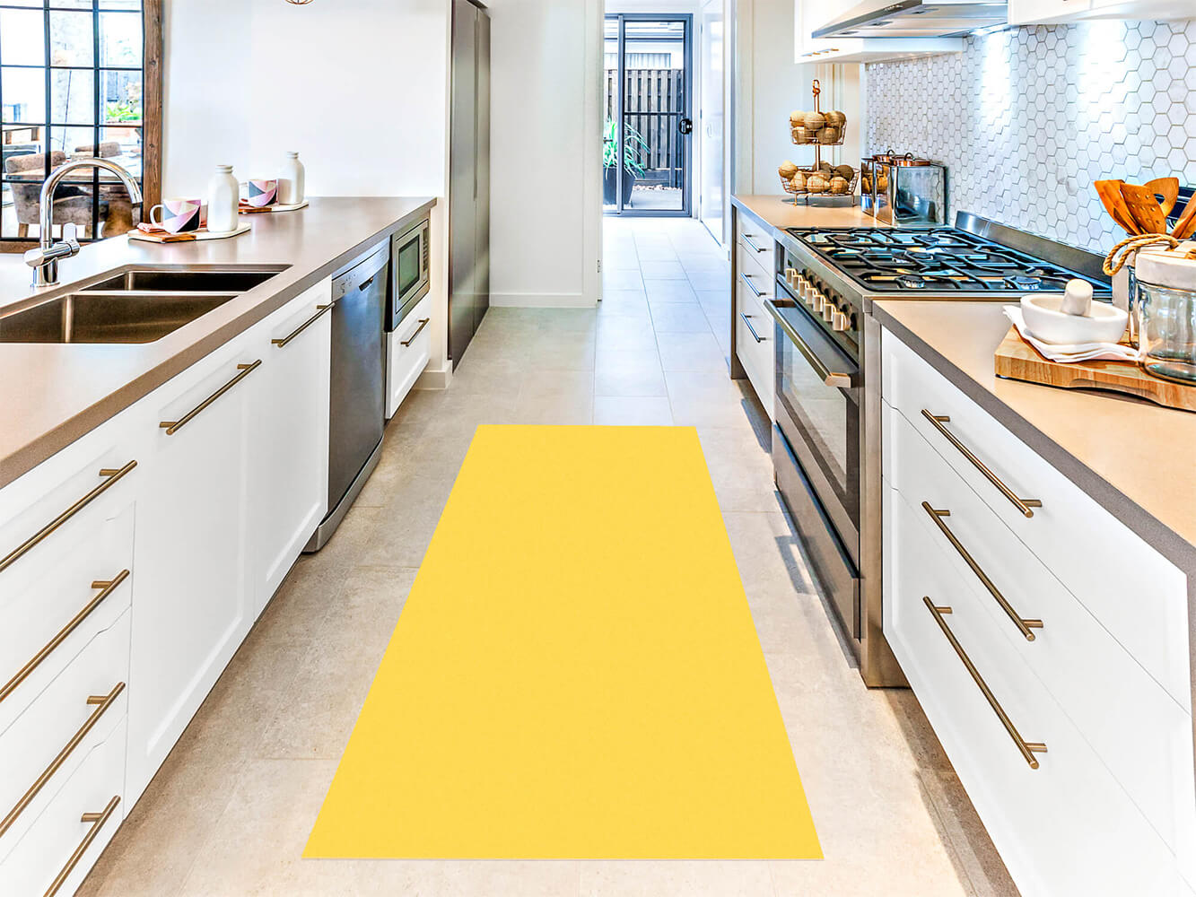 Alfombras de cocina amarillas, Alfombra de cocina Gadgets de cocina,  Alfombra de pasillo de arte abstracto amarillo, Alfombras de cocina para  piso
