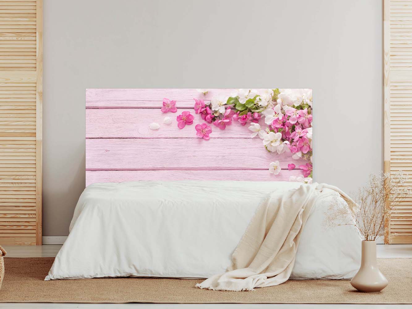 Vinilos decorativos cabeceros camas de madera rústica