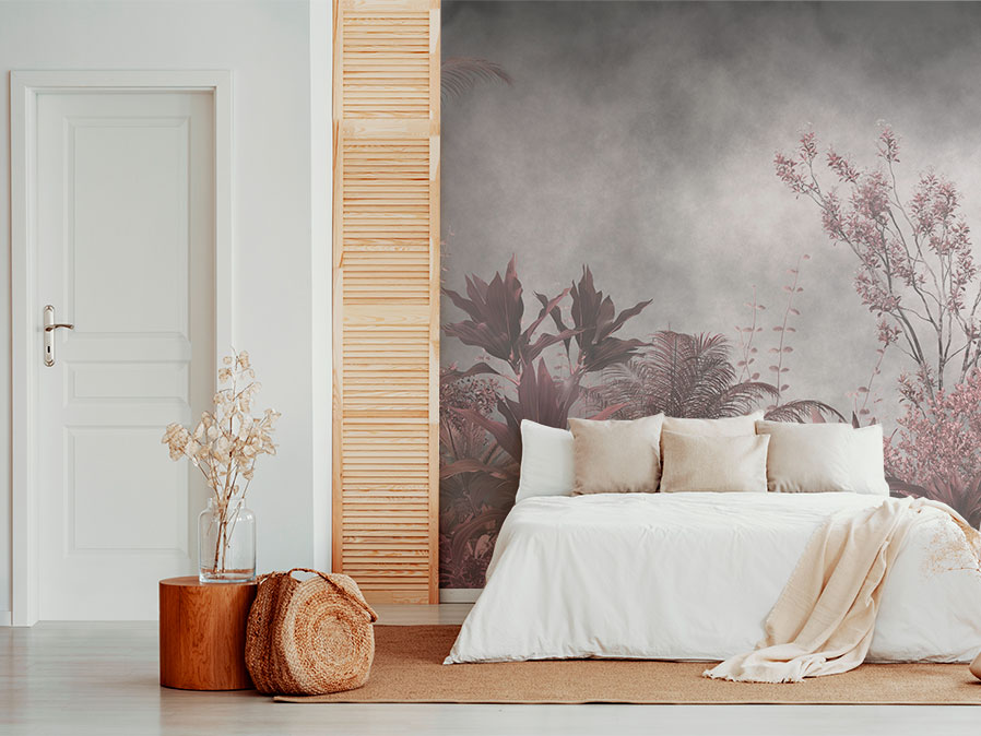 Encantadora decoración de pared de madera con motivos florales y